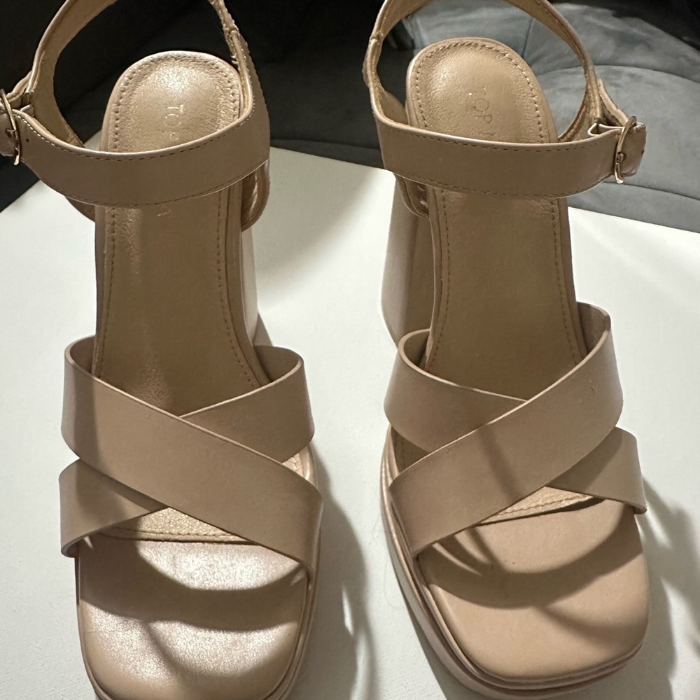 TOP Moda Beige Strappy Heels